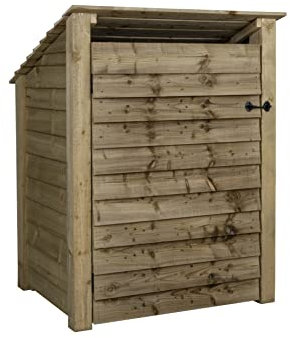 Arbor Garden Solutions wooden log store 4ft with door, firewood storage (W-99cm, H-126cm, D-88cm), natural finish (Without kindling shelf (roof sloping back))