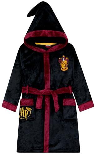 Harry Potter Jungen Gryffindor Bademantel Schwarz 146 cm, 10-11 Jahre