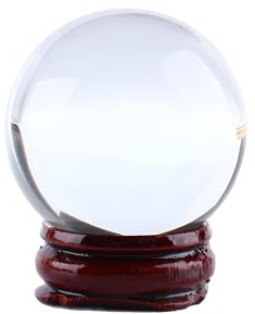 Oumefar Kristallkugel mit Holzständer 40mm klare Kristallkugel Feng Shui Kristall Display Kugel Ornamente für Meditationsheilung