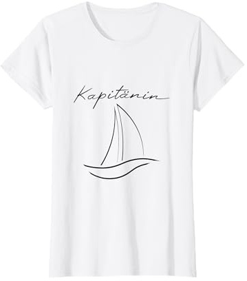 Damen Segeln Yacht Segelboot Seglerin Kapitänin T-Shirt