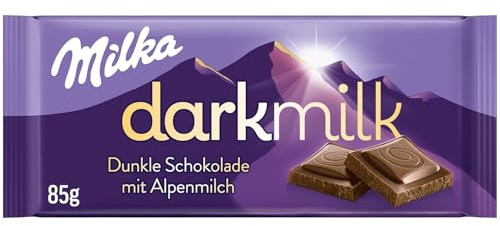 Milka Dark Milk Tafelschokolade, 85 g | Dunkle Alpenmilch-Schokolade mit intensivem Kakao-Geschmack