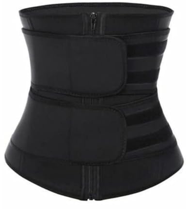 Flyposters Workout Waist Trainer for Women Man -Tummy Control Slimming Body Shaper Belt Sauna Sweat Corset Cincher with Zipper (Black, XX-Large)