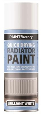 PEBBLE HUG 1X Brilliant White Radiator Spray Paint, Versatile Application, Heat Resistant, Tough Protection, Ready For Assembly, Quick Dry Formula - Transform with Ease- 400ml