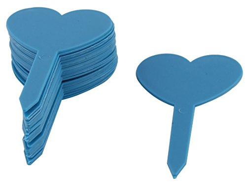Ruilogod Plastic Household Garden Heart Shaped Plant Seed Tag Label Marker Stick 20pcs Blue (id: b63 e4f 935 188 95a