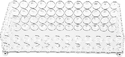 Dasertoe Bandeja de cosméticos rectangular de cristal Joyero Organizador de joyas Bandeja decorativa Espejo Perfume Cuidado de la piel Organizador (Plata)