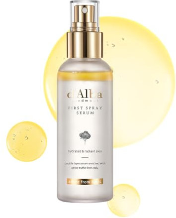 d'alba Italian weiß Trüffel First Spray Serum Sprühen Serum, Feuchtigkeitsspendendes-GesichtsSprühen, Tensidfreies, Sprühen für Strahlende Haut, Hautberuhigendes, Vegan, Koreanische Hautpflege (100ml)