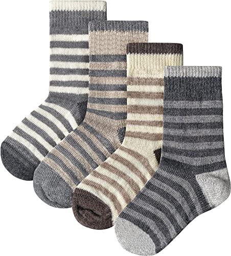 normani 4 Paar Kinder Alpaka-Socken perfekte Passform, wärmeschutz, atmungsaktiv, angenehmes Tragegefühl