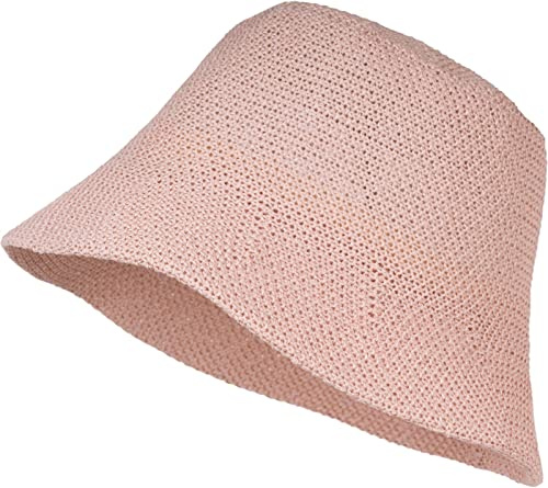 styleBREAKER Damen Fischerhut Papierstroh Sonnenhut, Rose