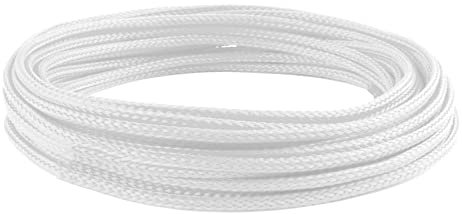 MOCNT 8mm Gaine Câble Tressée Extensible PET Manchon de Câble Fil Rangement Câble PET Cache Câble Souple Électriques Gestion Câble Flexible Protection Tube Tuyau Blanc 10 Mètres