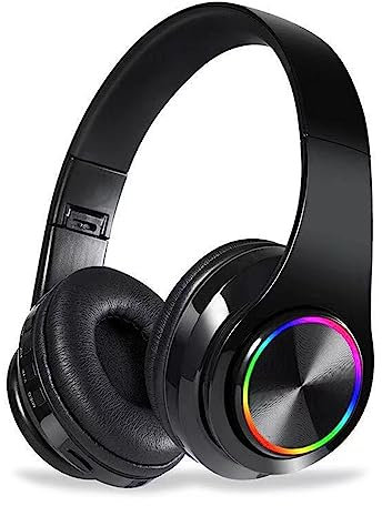 TFUFR Bluetooth Headphones Over Ear, Wireless Headphones Over Ear, Foldable Lightweight Wireless Headphones with Built-in Noise Reduction Microphone for Online Class, Office, PC, Phone