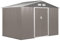 Outsunny Casetta da Giardino con Base e Doppie Porte Scorrevoli in Lamiera di Acciaio, Capanno da Giardino in Acciaio, 277x195x192cm, Grigia