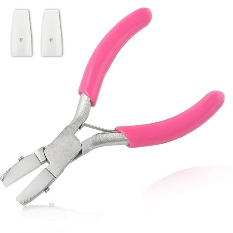 LEONTOOL Mini Flat Nose Pliers for Jewelry Making - 3 Inch Parallel Soft Jaw Pliers with Consistent Grip, 2 Replacement Tips - Wire Straightener for Beading, Looping, Gripping, Shaping