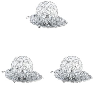 3 Set Kristall Kerzenhalter Teelicht Kandelaber Hochzeit Deko Silber