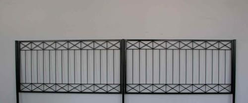 Gartenzaun Metall Modern Zaun Zäune Balkon Tor Crossline-Z120/200 Feuer Verzinkt Anthrazit Grau Pulverbeschichtet 7016 Zaunelement