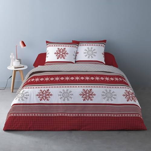 Housse de Couette 260x240 Adèle + 2 taies Coton Flanelle