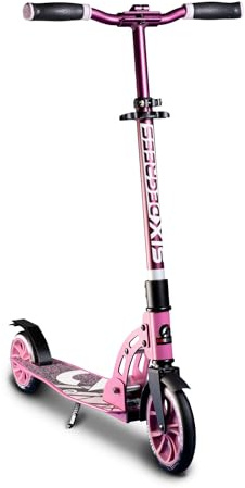 SIX DEGREES Aluminium Scooter Junior mit Klappmechanismus u. Ständer, 180/145 mm, höhenverstellbar, GS-geprüft