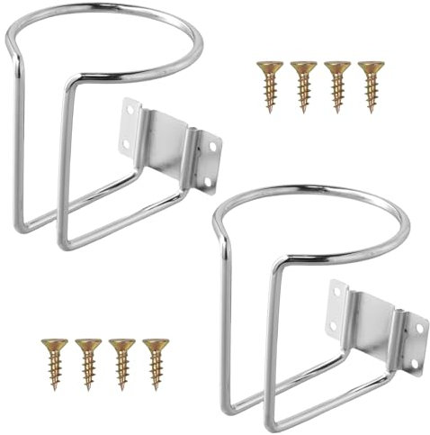 2 Pièces Porte-Gobelets en Acier Inoxydable, Porte-Gobelet de Voiture avec Vis, Anneau de Bateau Porte-Gobelet, Argent Universel Porte-Gobelets pour Bateau, Café, Boisson