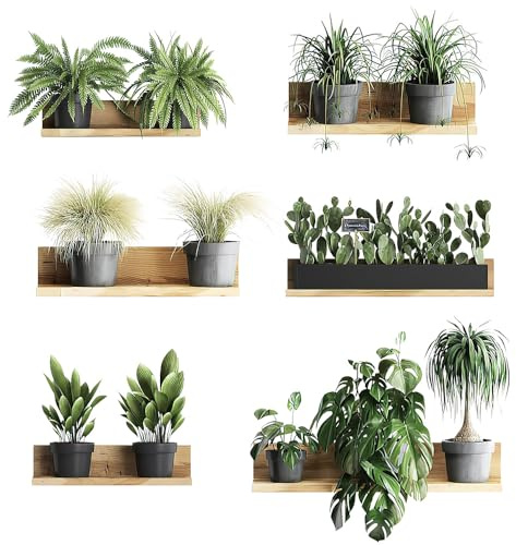 VCRANONR 4PCS Autocollant Mural 3D Amovible en PVC Stickers Muraux Plante en Pot Autocollants Muraux pour Plantes Vertes 3D Stickers Muraux Salon Plante Sticker Mural pour Plantes pour Salon