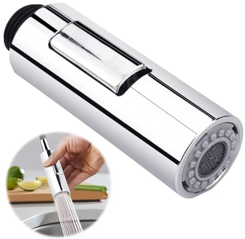 Alcachofa de Grifo Extraíble para Cocina, Grifo de Cocina Rociador Cabeza con Doble Modo de Agua - Chorro y Ducha, Fácil Instalación, para los Grifos Standard de Cocina