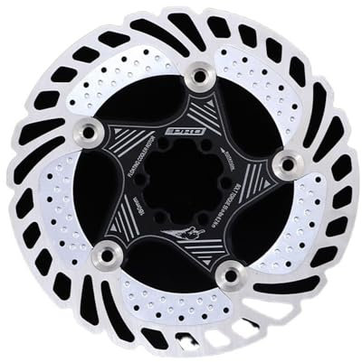 Bremsscheiben Fahrrad 140 mm/160 mm/180 mm/203 mm Rennrad MTB Float Scheibenbremsbelag 6 Schrauben Edelstahl Dissipation Scheibenbremsrotor mit 6 Schrauben Fahrrad Bremsscheibe (Color : 180mm Black R