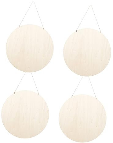 SEWACC 4satz Diy Unfertiges Holz Schild Hängende Blank Plaque Natur Holzchip Für Haus Geschäft Dekoration