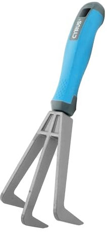 CYRUS 3 Zinken Gartenkralle 00588 – Leichter Handgrubber aus Aluminium und Kunststoff, ideal zum Auflockern von Erde, Unkrautentfernung und Graben, harke klein für Gartenliebhaber, 29 cm