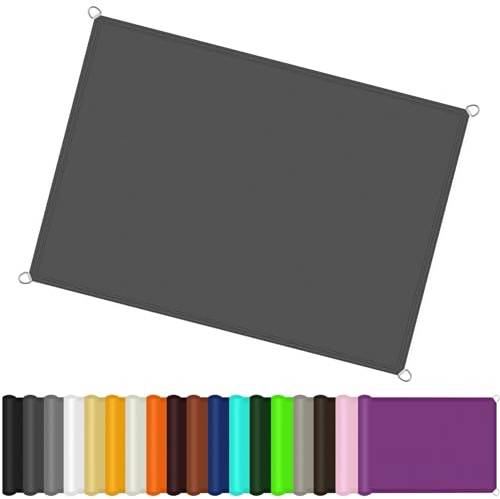 Vela Ombreggiante Impermeabile Rettangolare 4 x 6 m,Antivento, Alta Protezione Solare, Pes Protezione UV 98%, Tenda Parasole Telo Ombra,Per Esterno Terrazza Giardino, Grigio Scuro