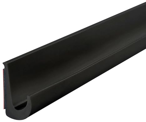 Inscrip Regnränna, J-formad, för husbil, 26 mm höjd, självhäftande, PVC-dropplist, takränna för lastbil, husbil, båt, skåpbil och dörr (svart, 10 m)