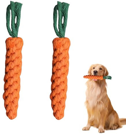 2 Stück Hundespielzeug Karotten,Hundespielzeug Welpen Spielzeug für Hunde Kauspielzeug Welpe,Haustiere Chew Toys Karotte,Tough Hundekauspielzeug Carrot,Puppy Zahnen Kauspielzeu,Karottenspielzeug