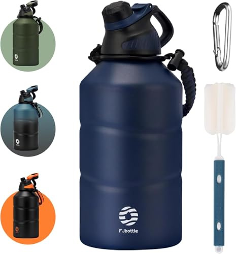 Fjbottle Edelstahl Trinkflasche Sport mit Magnetischem Deckel 1900ml, BPA-Frei Auslaufsichere Wasserflasche für Gym - Kohlensäure geeignet Thermosflasche für Schule, Fitness | 24 Std. kalt, für Kohlensäure geeignet und spülmaschinengeeignet – ideal für Camping, lange Touren und Outdoor.