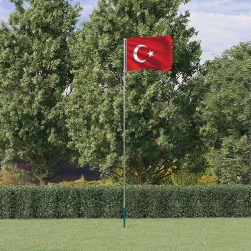 Gecheer Asta e Bandiera Turchia 5,55 m Alluminio,P3147145