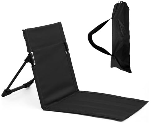 YushengTai Chaise de Plage Pliable, avec Dossier Intégré Chaise de Plage Portable, pour Le Jardin, la Randonnée et Les Pique-niques en Plein Air (Style Court-Noir)