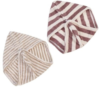 BESTYASH 2stücke Duschkappe Aus Fleece Pack Wasserabsorbierende Haarturbans Haartrocknungswickel Für Haartypen Schnelltrocknend Für Baden Und Duschen