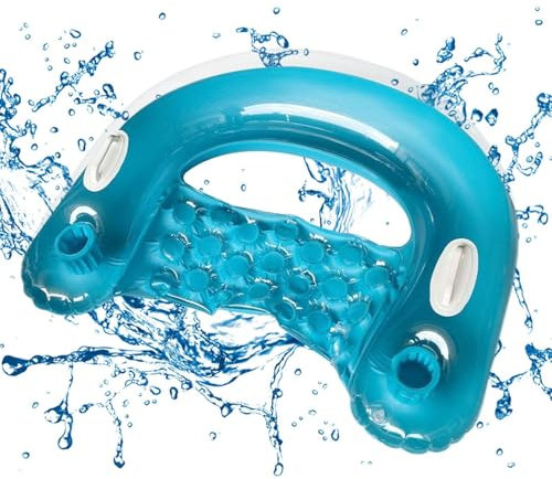 XUQEAYWD Lottant Hamac Gonflable, 98x86cm Bouee Piscine Portable, Hamac Gonflable Piscine Pliable, Hamac d'eau, Flotteur Gonflable Piscine, Matela Piscine, Portable Flottantes Hamac