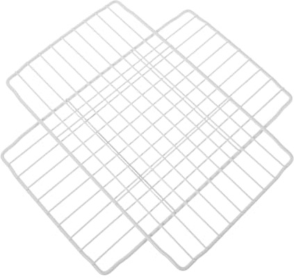 Étagère de Congélateur en Fer, Lot de 2, Grille Blanche | Structure en Maille, Entretien Facile, Remplacement pour Usage Domestique ou Commercial, Optimisation D’espace