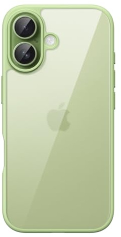 JETech Funda para iPhone 17 6,3 Pulgadas, Carcasa Antigolpes, Marco de TPU Mate Color Sólido, Anti-Arañazos Respaldo Transparente (Verde Salvia)