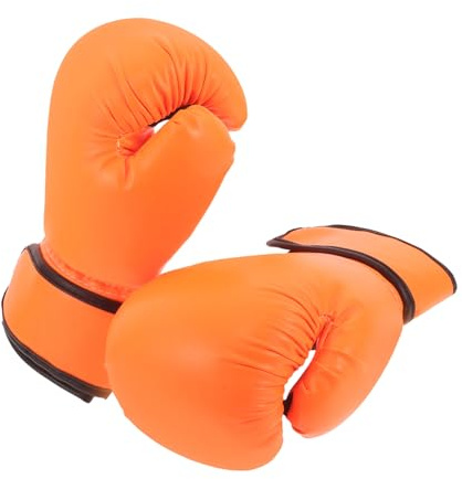 Kisangel Guantoni da Boxe per Imbottitura in Schiuma Protettiva per Karate Taekwondo e Kickboxing Guanti Sparring per Arti Marziali Giovanili Design Semplice Arancione