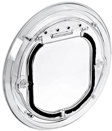 Porta per animali domestici Porta rotonda in plastica trasparente per cuccioli di gatto per vetro scorrevole Installazione facile Uscita sicura per animali domestici per uso domestico interno ed