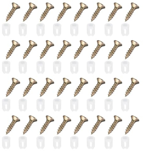 QUARKZMAN 100Pc 5.9x8.5mm Cerniere In Plastico Con Viti Autofilettanti M4 Per Mobili Armadi Guardaroba Porte Bianco