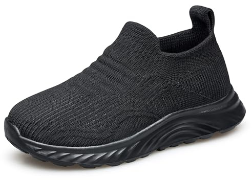 HOIYHEK Boys Girls Trainers - Laceless Slip-On Shoes for School Kids Walking Shoes Lightweight Sport Sneakers for Toddle/Little Kid/Big Kid