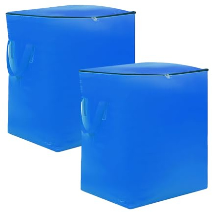 Daelesr Bolsas de mudanza Extra Grandes, 2 Piezas 240L Bolsas para Guardar Ropa, 50 * 60 * 80cm Bolsa Almacenaje Ropa, con Cremallera y Asas Resistentes, Bolsa Impermeable para Mudanzas