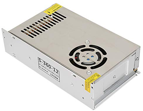 Socobeta Fuente de Alimentación Conmutada LED Adaptador de Controlador Resistente a la Oxidación de para Equipos Industriales 12V 30A, para Luces de Pantalla LED, Equipos Domésticos