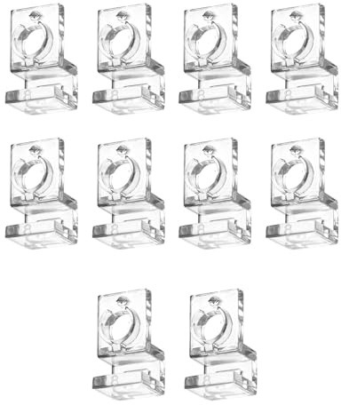Shntig Aquarium Deckelhalter für Verschiedene Aquarien, Aquarium Abdeckungshalterung, Klemmständer, Aquarium Habitat Zubehör, 10 Stück, Verstellbarer Aquarium Deckelhalter