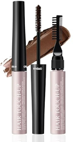 Haar-Concealer für Frauen und Männer,Grauhaarabdeckung für Frauen,3-Farben Temporärer Haarfärbestift,Haaransatz-Shading-Stick,Graue Haare Abdecken,Schnelle Deckkraft & Einfache Anwendung (Dunkelbraun)