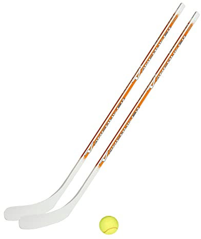 Vancouver Streethockeyschläger-Set Junior 6: 2 Schläger 115cm gerade Kelle & Tennisball