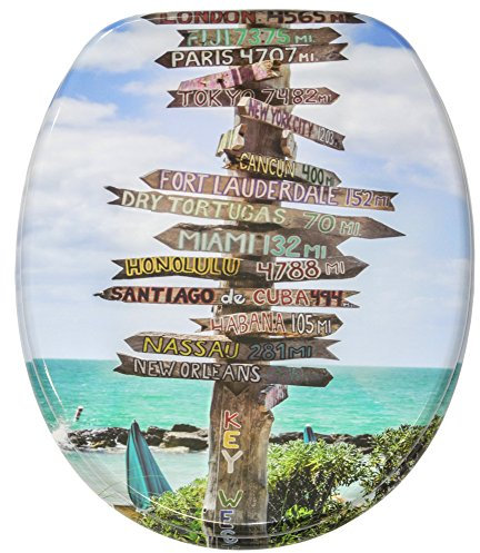 Sanilo WC Sitz mit Absenkautomatik, hochwertiger Toilettendeckel, einfache Montage, stabile Scharniere, Key West