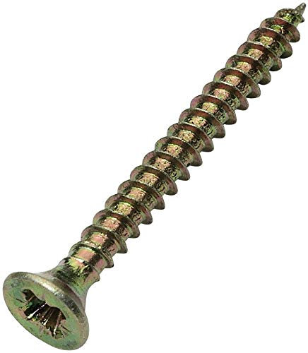 Aerzetix - C45136 - Lot de 100 - Vis à Bois - Ø2.5x25mm - en Acier Laitonné Métal - Tête Fraisée - à Empreinte Cruciforme Pozidriv - Couleur Laitonné