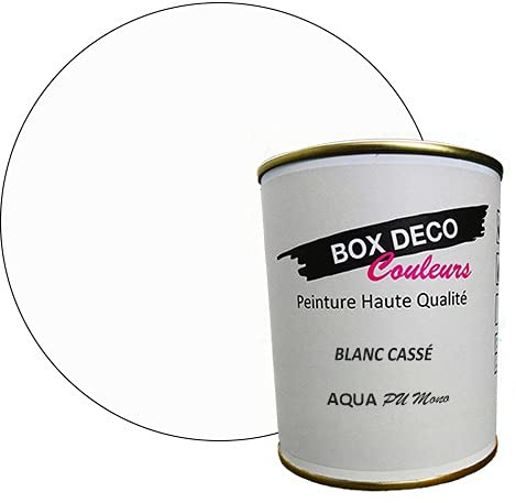 BOX DECO COLORES Pintura mueble cocina y baño a base de laca poliuretano monocomponente aspecto satinado Aqua PU MONO – 750 ml / 7,5 m², color blanco roto
