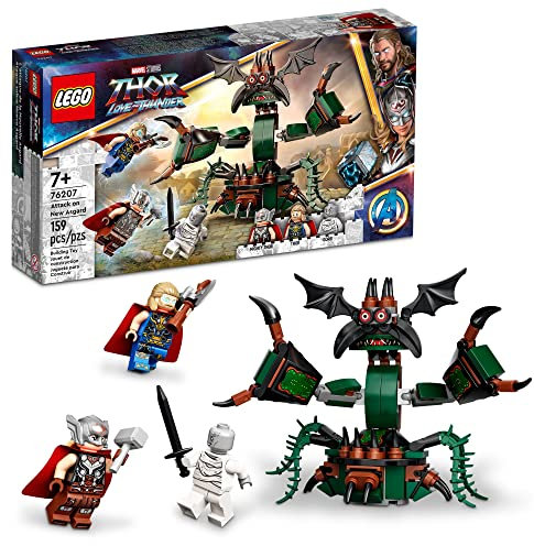 LEGO 76207 Marvel Attack on New Asgard, Thor Buildable Toy with Hammer, Stormbreaker and Monster Figure, Love and Thunder Movie Set