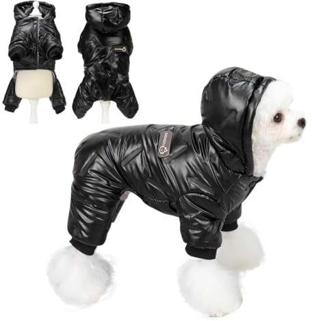 PETCUTE Hundtäcke varm jacka, jul husdjur fleece väst huvtröjor, varmt fleecefoder hundjacka för kallt väder, vattentäta hundkläder med metallspännen för valp små hundar